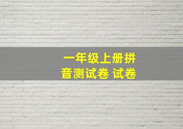 一年级上册拼音测试卷 试卷